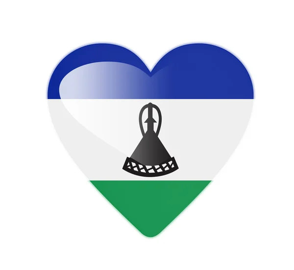 Lesotho 3d kalp şeklinde bayrağı — Stok fotoğraf