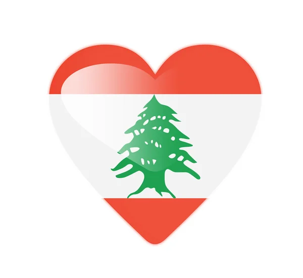 Libanon 3d hartvormige vlag — Stockfoto