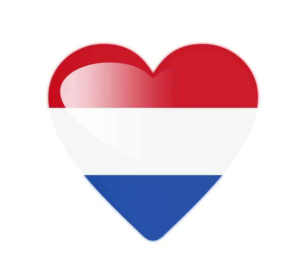 Holland 3D bandeira em forma de coração — Fotografia de Stock