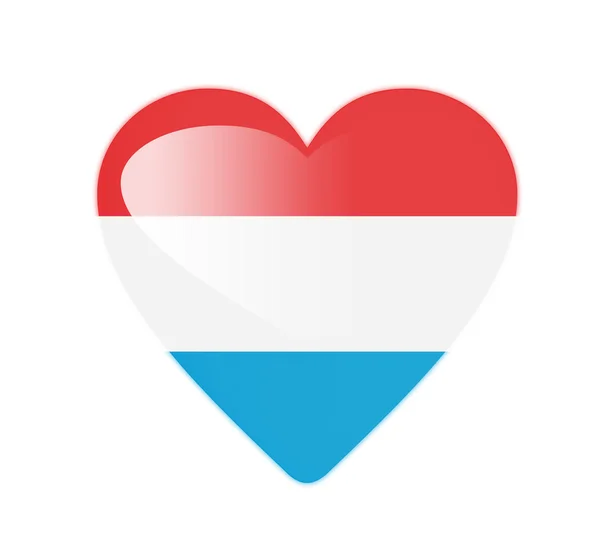 Lucembursko 3d vlajka ve tvaru srdce — Stock fotografie