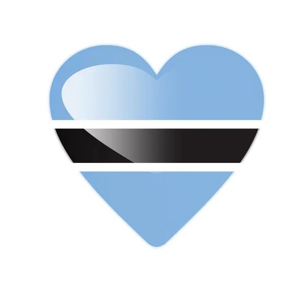 Botswana 3D bandiera a forma di cuore — Foto Stock