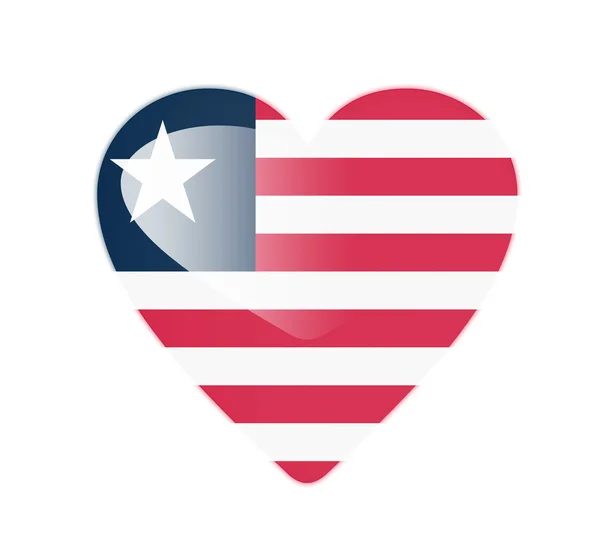 stock image Liberia 3D heart shaped flag