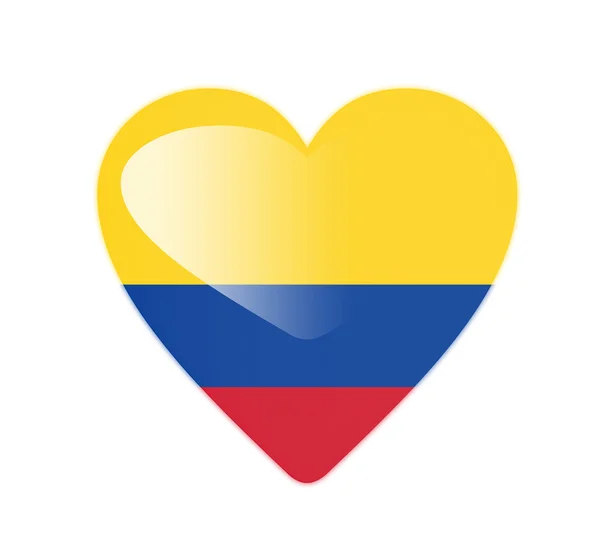 Kolumbia 3d kształcie serca flaga — Zdjęcie stockowe