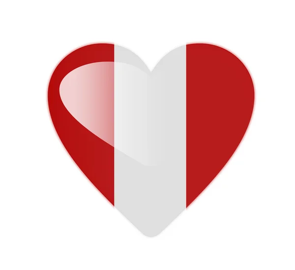 Peru 3d kalp şeklinde bayrağı — Stok fotoğraf