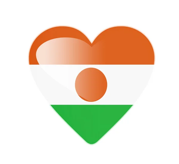 Niger 3D heart shaped flag — Stock Photo, Image