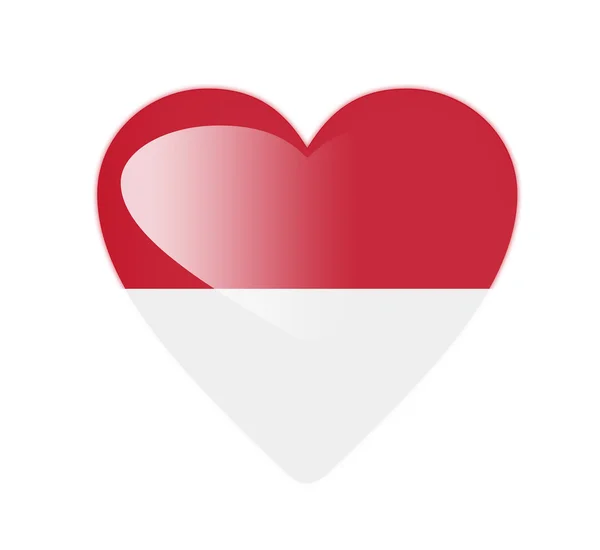 Monaco 3d kalp şeklinde bayrağı — Stok fotoğraf