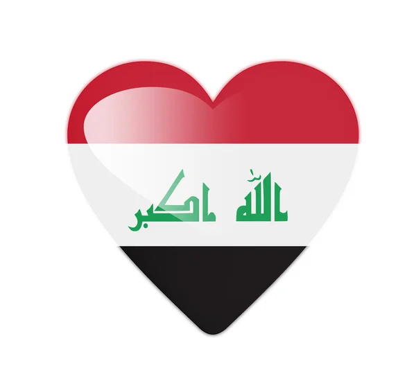Irakische 3d herzförmige Flagge — Stockfoto