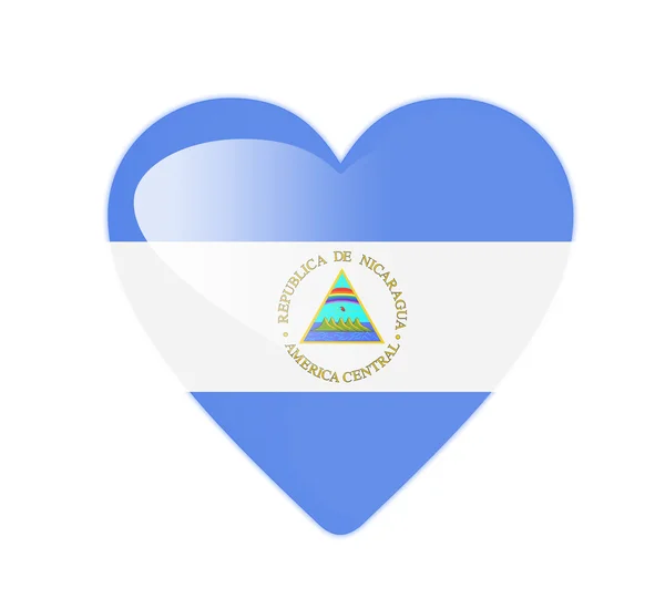 Bandera en forma de corazón Nicaragua 3D — Foto de Stock