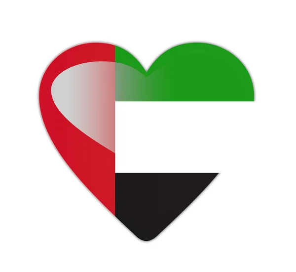 UAE 3d hjärtformade flagga — Stockfoto