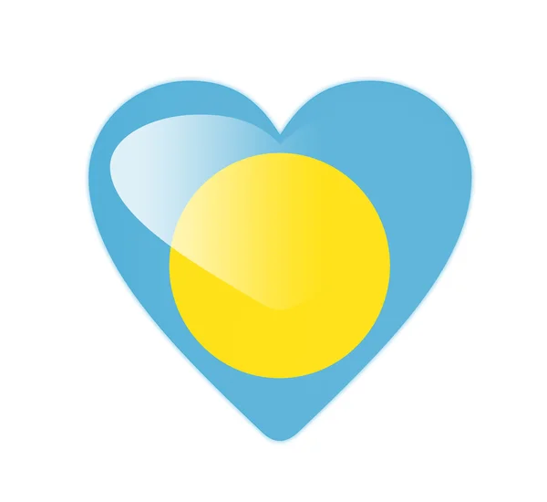 Palau 3D bandeira em forma de coração — Fotografia de Stock
