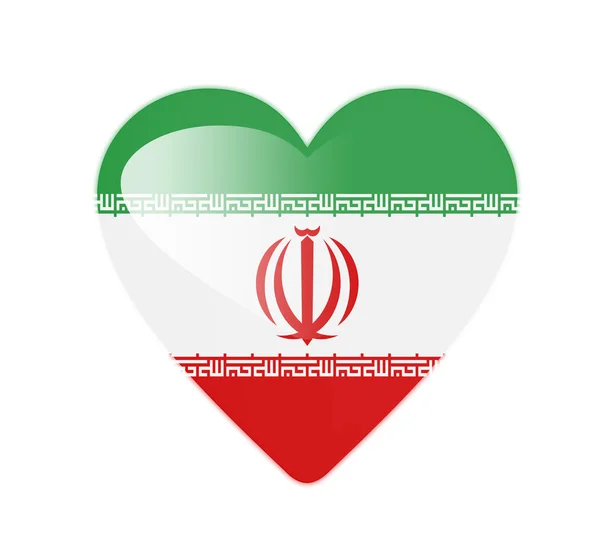 Bandera en forma de corazón Irán 3D —  Fotos de Stock