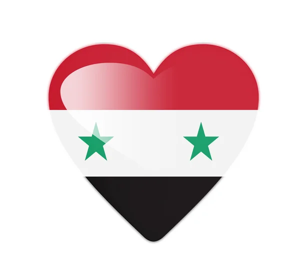 Sýrie 3d vlajka ve tvaru srdce — Stock fotografie