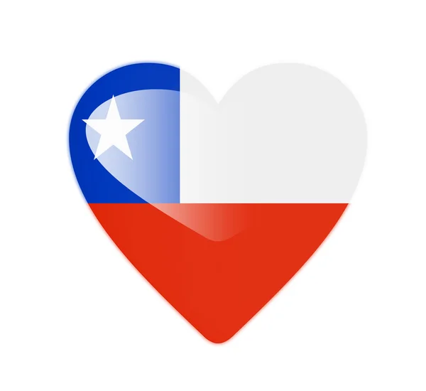 Bandera de Chile Chile Bandera en forma de corazón 3D —  Fotos de Stock