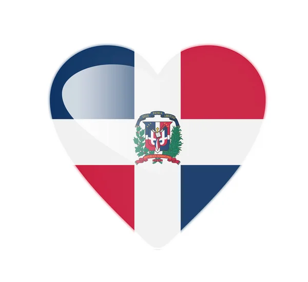 República Dominicana bandeira em forma de coração 3D — Fotografia de Stock