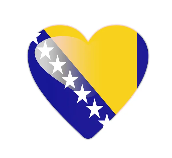 Bandera en forma de corazón Bosnia y Herzegovina 3D —  Fotos de Stock