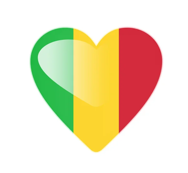 Bandera Mali 3D en forma de corazón — Foto de Stock