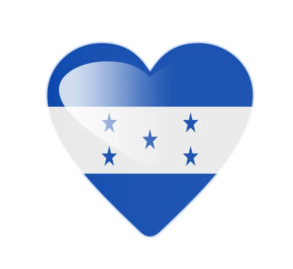 Ονδούρα 3d σημαία σε σχήμα καρδιάς — Φωτογραφία Αρχείου