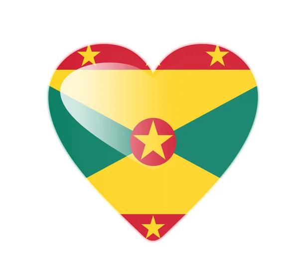 Grenada 3d herzförmige Flagge — Stockfoto