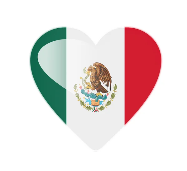 stock image Mexico 3D heart shaped flag