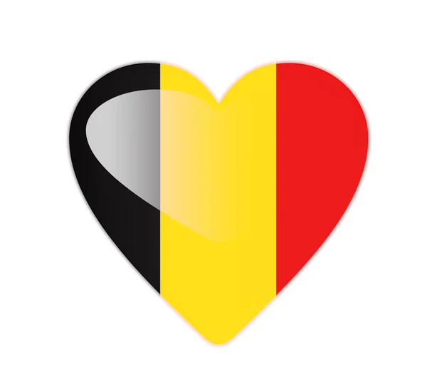 Belgien 3d herzförmige Flagge — Stockfoto