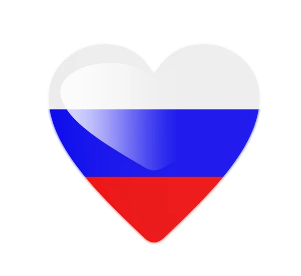 Rusko 3d vlajka ve tvaru srdce — Stock fotografie
