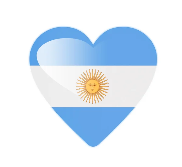 Argentina 3d vlajka ve tvaru srdce — Stock fotografie