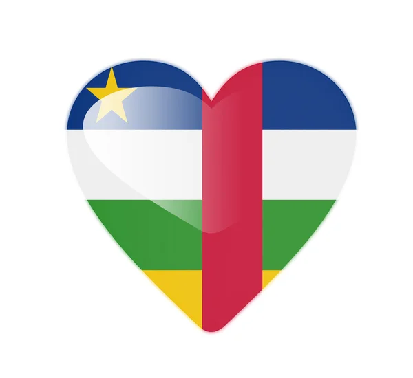 Centralafrikanska republiken 3d hjärtformade flagga — Stockfoto