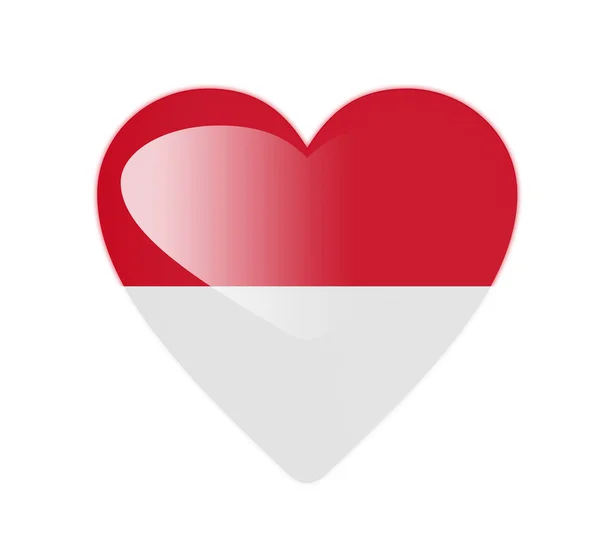 Indonésie drapeau en forme de coeur 3D — Photo
