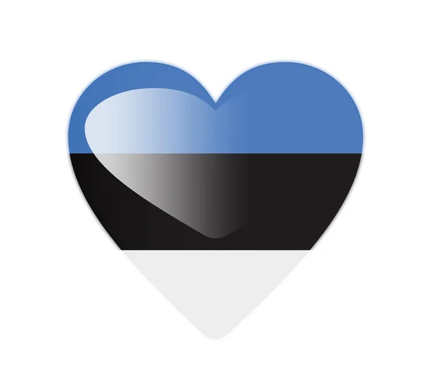 Estland 3d hartvormige vlag — Stockfoto