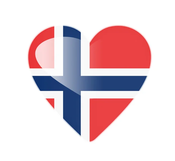 挪威 3d 心形国旗 — 图库照片