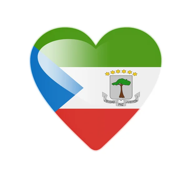 Gwinea Równikowa kształcie flaga serca 3d — Zdjęcie stockowe