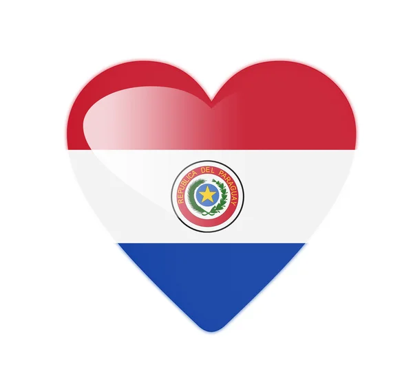 Paraguay 3d kalp şeklinde bayrağı — Stok fotoğraf
