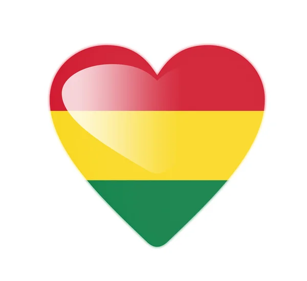 Bolivia 3D heart shaped flag — Stock Photo, Image