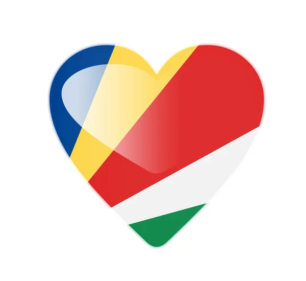 Seychellen 3d hartvormige vlag — Stockfoto