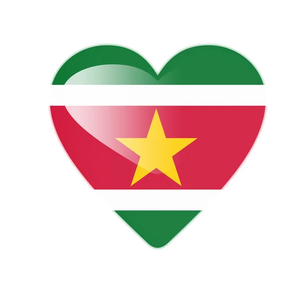 Suriname 3D bandeira em forma de coração — Fotografia de Stock