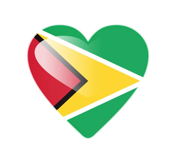 Guyana 3d herzförmige Flagge — Stockfoto