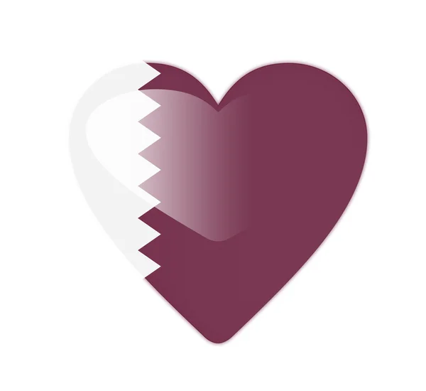 Qatar 3d herzförmige Flagge — Stockfoto