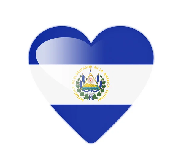 Bayrak el salvador 3d kalp şeklinde — Stok fotoğraf