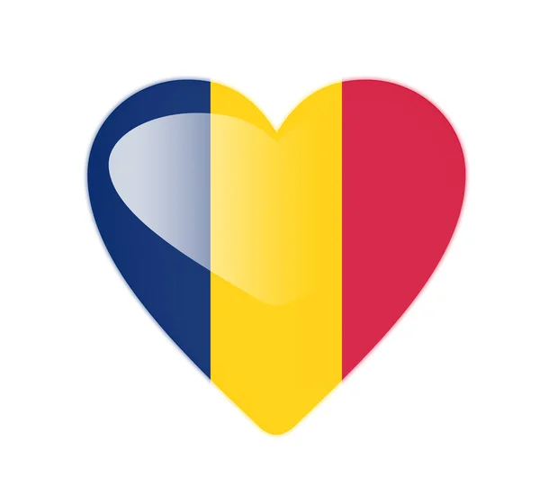 Chad 3D heart shaped flag — Stock Photo, Image