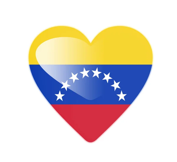 3d Flaga Wenezueli w kształcie serca — Zdjęcie stockowe