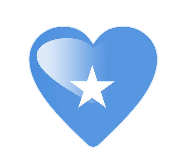 Somálsko 3d vlajka ve tvaru srdce — Stock fotografie