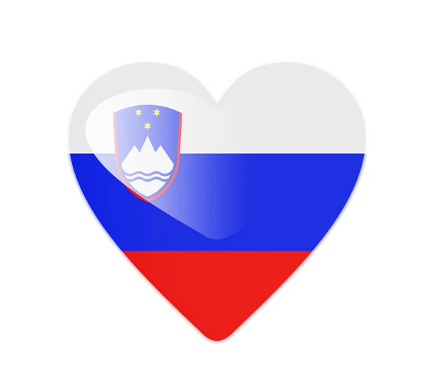 Eslovénia bandeira em forma de coração 3D — Fotografia de Stock