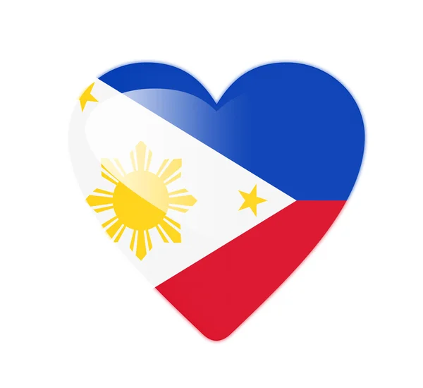Bandera en forma de corazón Filipinas 3D — Foto de Stock