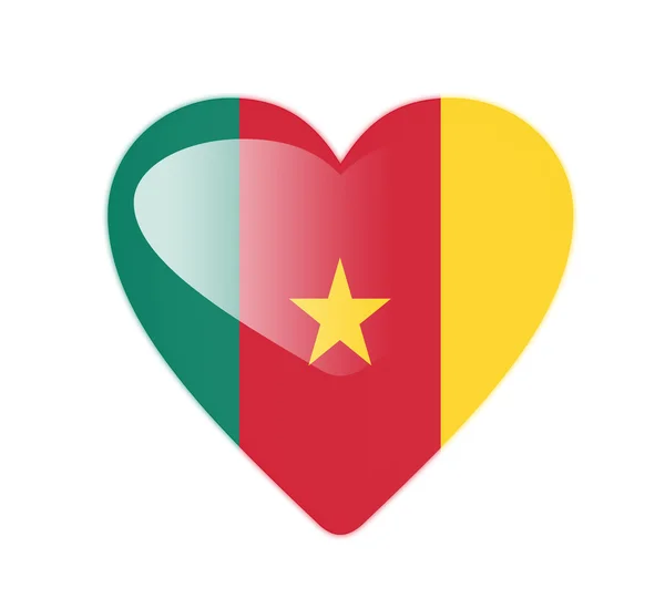 Camerun 3D bandiera a forma di cuore — Foto Stock