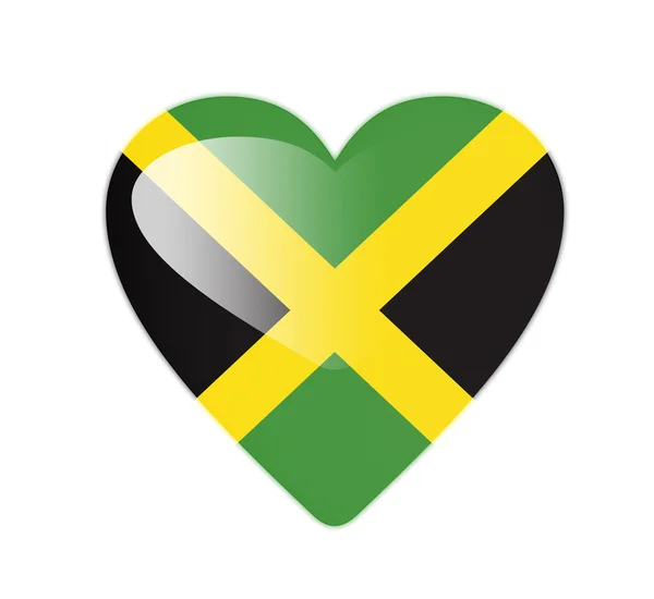 Jamaica 3d hartvormige vlag — Stockfoto