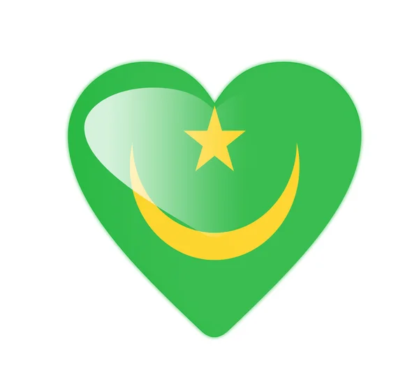 Mauritania 3D heart shaped flag — Stock Photo, Image