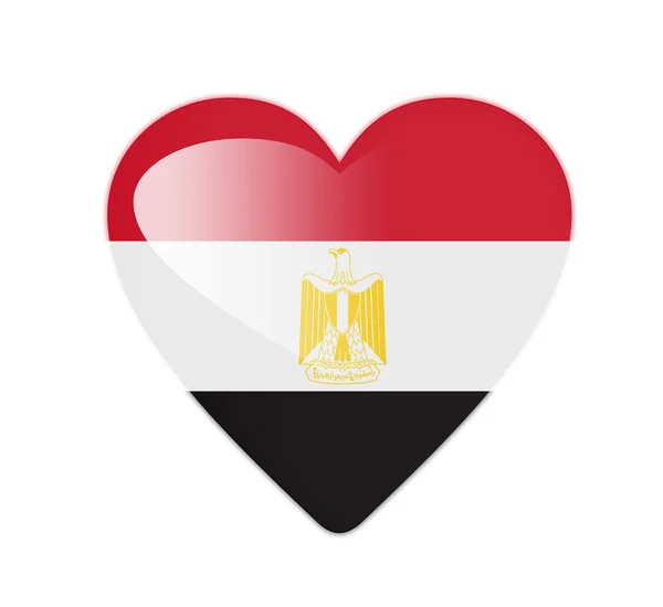 Egitto 3D bandiera a forma di cuore — Foto Stock