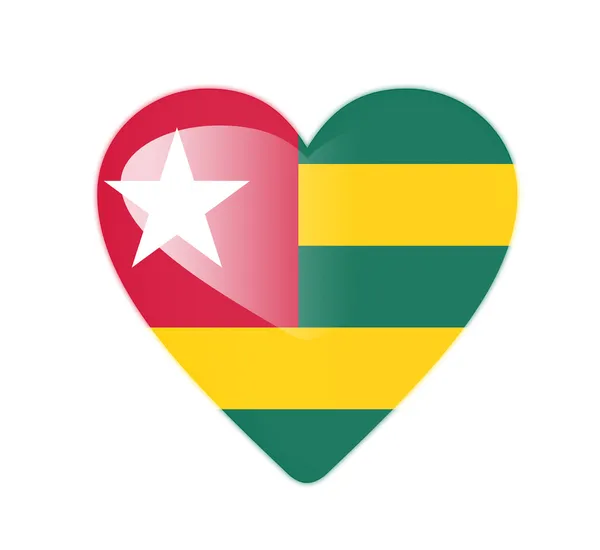 Togo 3d hartvormige vlag — Stockfoto