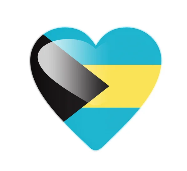 Bahama's 3d hartvormige vlag — Stockfoto