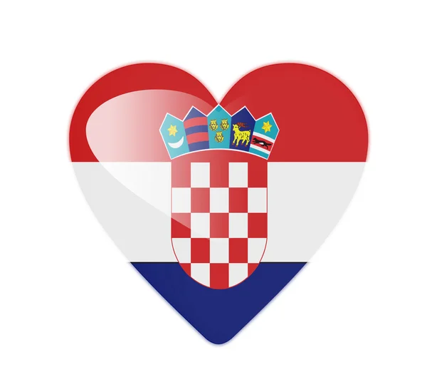 크로아티아 국기 모양의 3 차원 심장 — 스톡 사진